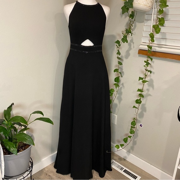 Aidan Mattox black Elegant Sleeveless Evening Gown Dress‎ Size 4 - Picture 2 of 15